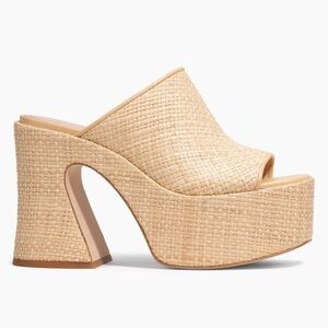 Coach Bobi 110MM Raffia Platform Mules